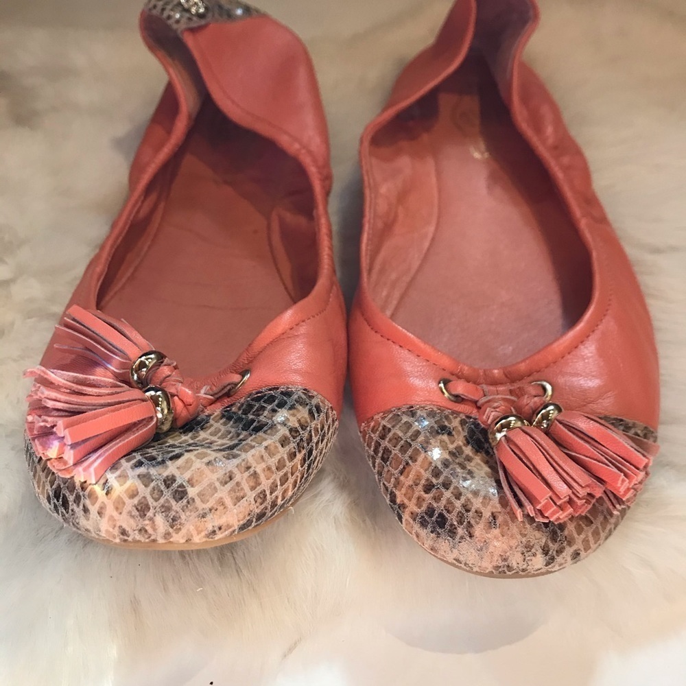 Elliott Lucca Ballet Flat Coral Python Tassel 8.5 - image 6